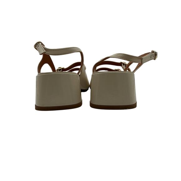 Sézane 'Paula' Beige Leather Babies Size 6 - Picture 5 of 6